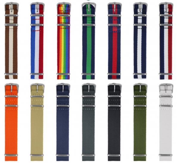 Nylon Strap Replacement Waterproof Nylon Mix-color Band For Nato Watch