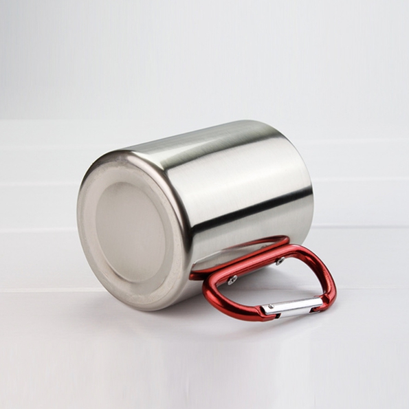 Stainless Steel 304 Mug Cup With Carabiner Handle Double Wall