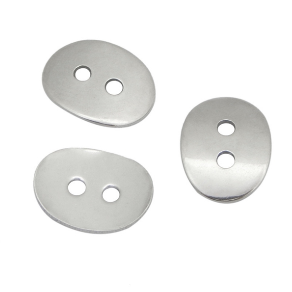 Stainless Steel Ellipse Round Bracelet Buttons Silver Gold