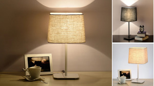 Fabric Art Deco LED Desk Bedroom Lamp