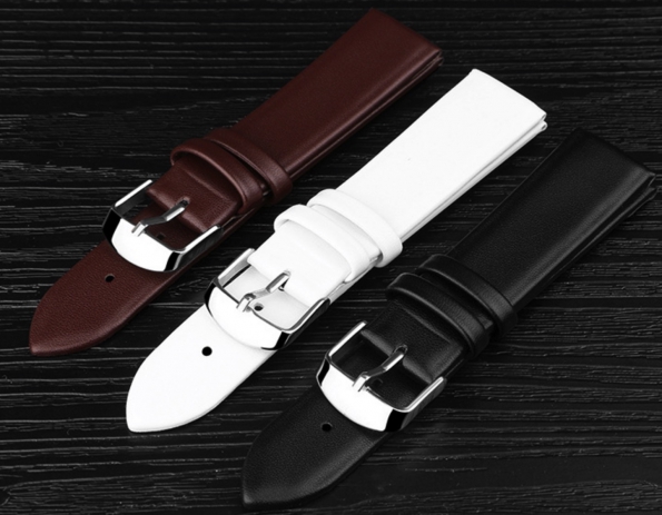 PU Leather Strap 14 To 22mm Ultra Thin No Stitching More Colors