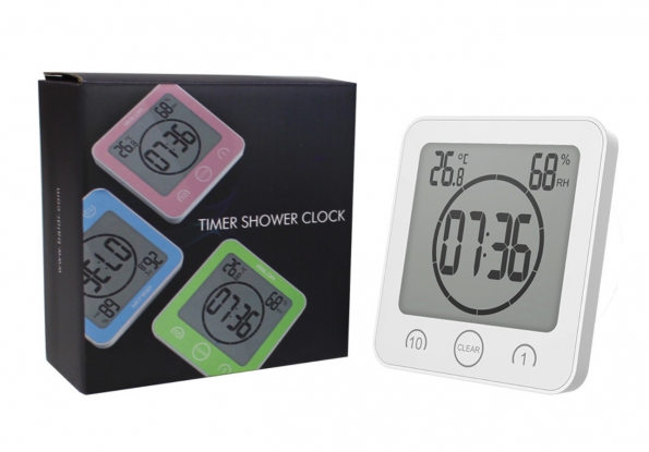 Shower Clock Timer Waterproof Wall Clock Touch Key