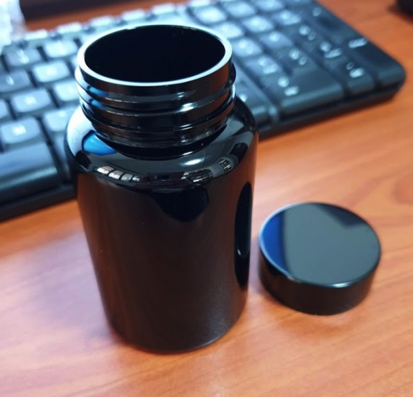 Black PET Medical Bottle 120ml Aluminum Cover Dark Bottle