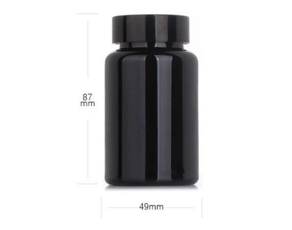 Black PET Medical Bottle 120ml Aluminum Cover Dark Bottle