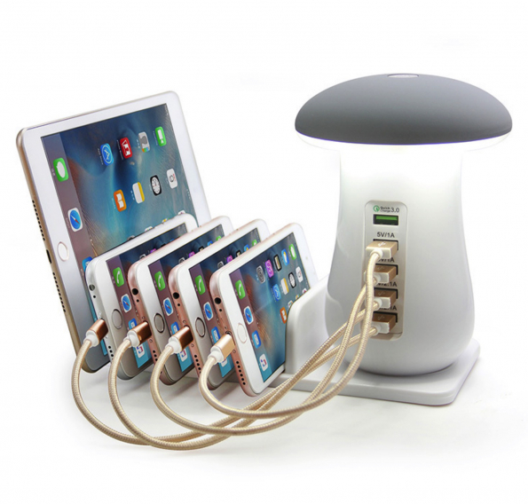 Mushroom USB Hub Light Desktop Charging Station 5 Ports-USB