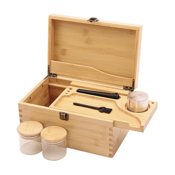 Bamboo Box Medical Wooden Kit Double Layer Storage With Lock