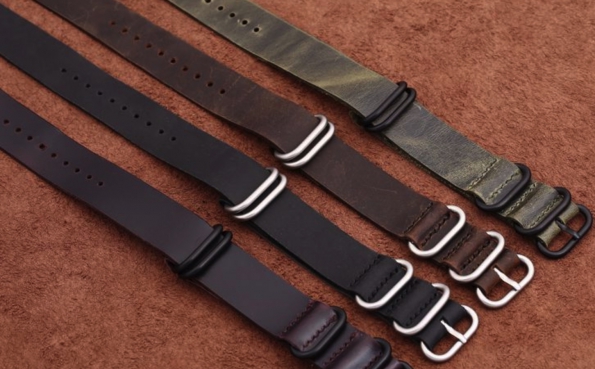 Handmade Style Genuine Leather Strap Band For Nato Watch
