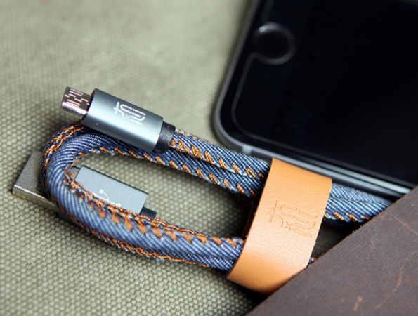 Jeans Cable Sync Charging USB Cable Wrapped With Jeans