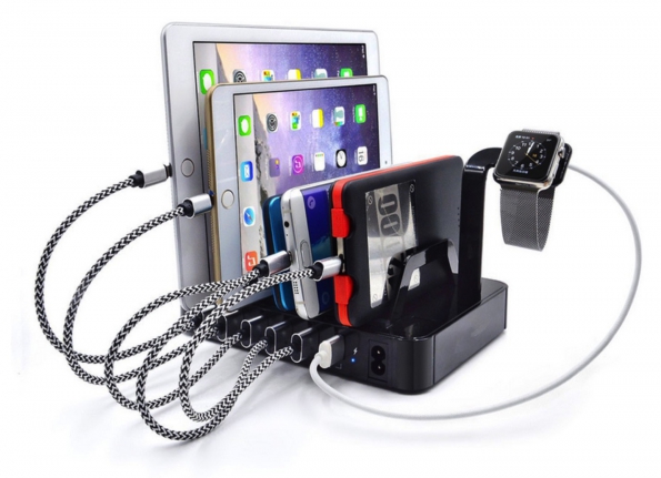 Stand With 6X USB 1A 2.4A Charging Hub For Smartphone Watch Tablet