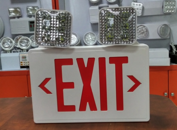 LED EXIT Sign With Double Head LED Emergency Light With Verified