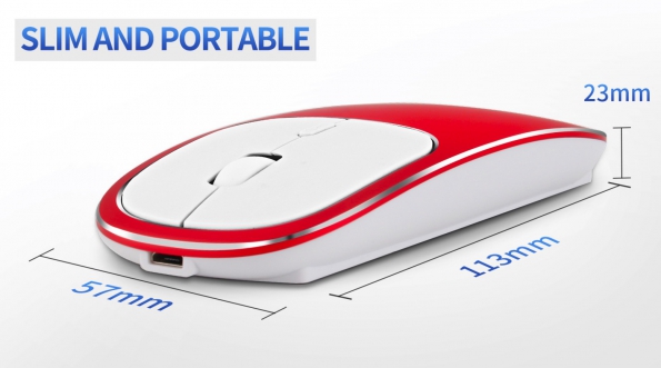 Aluminum Alloy Rechargeable Mouse Highly Fashion Wireless Mouse Work On Glass