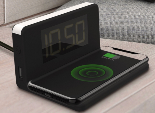 Wireless Charger LED Night Light With Alarm Clock 3-in-1