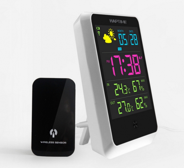 Wireless LED Clock Temperaturing Outdoor And Indoor Easily Built-in Battery Rechargeable HD Colorful Screen