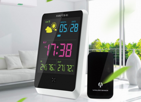 Wireless LED Clock Temperaturing Outdoor And Indoor Easily Built-in Battery Rechargeable HD Colorful Screen