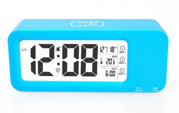 Touch-sensitive Control LED Alarm Clock Built-in Rechargeable Simple Touch For Night Light
