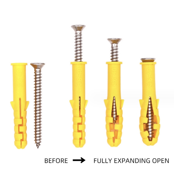 Expansion Plastic Yellow Screw Self-inflicted Inflated Stainless Steel