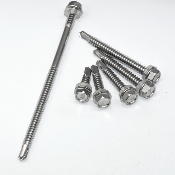 Hexagon Drill Tail Screw Cross Head Stainless Steel Long Swallow Tail Screws With PVC