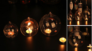 Spherical Glass Candle Hanging Holder