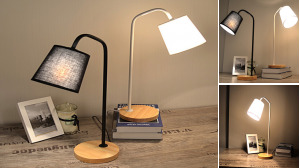 Solid Wood Stand Fabric Soft Lamp