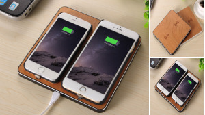 Dual Charge Wooden Wireless Charger Pad